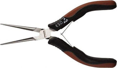 Paramount - 6" OAL, 2-5/16" Jaw Length x 15/32" Jaw Width, Long Nose Needle Nose Pliers - Smooth Jaw, Standard Head, ESD Cushion Handles, with Spring - Americas Tooling