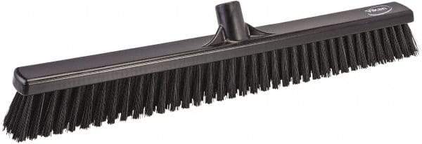 Vikan - 24.5" Combo Duty Polyester Push Broom - 2-3/4" Bristle Length, Plastic Block, European Threaded Handle Connection, Handle Sold Separately - Americas Tooling