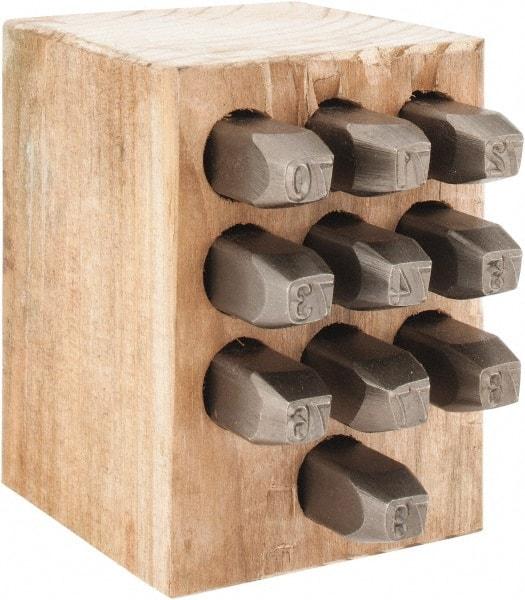 C.H. Hanson - 10 Piece, 1/4" Character Steel Stamp Set - Double Digit Figures, Double Digits - Americas Tooling