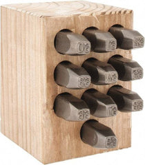 C.H. Hanson - 10 Piece, 1/4" Character Steel Stamp Set - Double Digit Figures, Double Digits - Americas Tooling