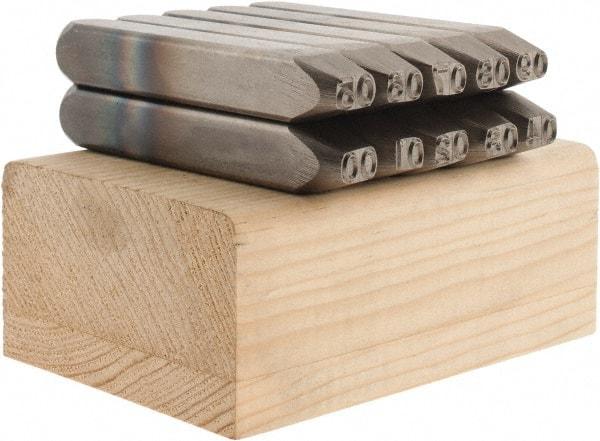 C.H. Hanson - 10 Piece, 3/16" Character Steel Stamp Set - Double Digit Figures, Double Digits - Americas Tooling