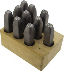 C.H. Hanson - 10 Piece, 1/4" Character Steel Stamp Set - Double Digit Figures, Double Digits - Americas Tooling