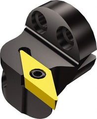 Sandvik Coromant - Right Hand Cut, Size 20, VCMT 221 Insert Compatiblity, Modular Turning & Profiling Cutting Unit Head - 15mm Ctr to Cutting Edge, 20mm Head Length, Through Coolant, Series CoroTurn 107 - Americas Tooling