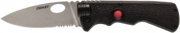 Coast Cutlery - 3-3/4" Blade, 8-1/2" OAL, Liner Lock Folding Knife - 4-3/4" Closed Length, Plastic - Americas Tooling