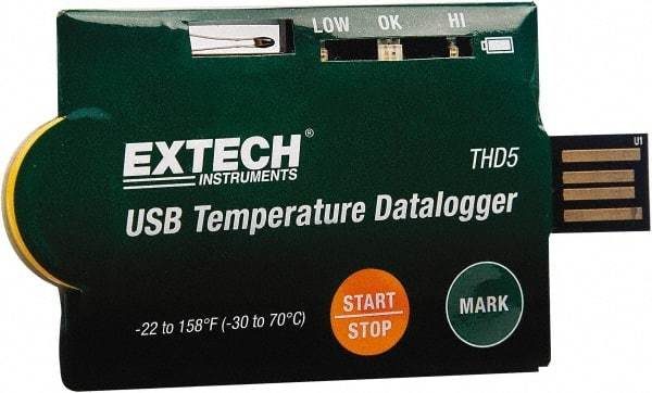 Extech - Temperature Recorders Type: Temperature Recorder Recording Time: Selectable data sampling rate: 2sec, 5sec, 10sec, 30sec, 1min, 5min, 10min, 30min, 1hour, 2hour, 3hour, 6hour, 12hour, 24hour - Americas Tooling