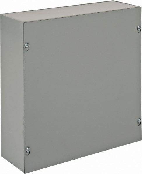 nVent Hoffman - Steel Junction Box Enclosure Screw Flat Cover - NEMA 1, 12" Wide x 12" High x 4" Deep - Americas Tooling