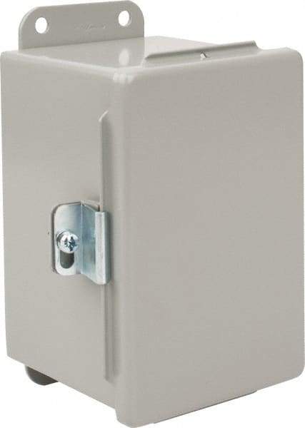 nVent Hoffman - Steel Junction Box Enclosure Hinge Flat Cover - NEMA 12, 13, 4" Wide x 6" High x 4" Deep - Americas Tooling