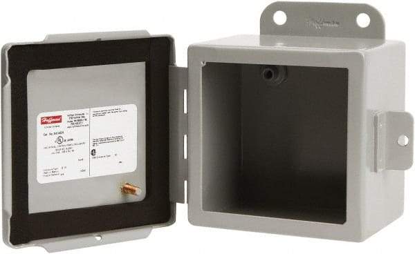 nVent Hoffman - Steel Junction Box Enclosure Hinge Flat Cover - NEMA 4, 12, 13, 8" Wide x 10" High x 4" Deep - Americas Tooling