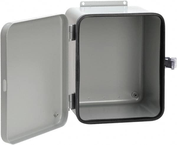 nVent Hoffman - Steel Junction Box Enclosure Hinge Flat Cover - NEMA 12, 13, 8" Wide x 10" High x 6" Deep - Americas Tooling