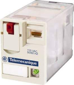 Schneider Electric - 750 VA Power Rating, Electromechanical Plug-in General Purpose Relay - 1 Amp at 250 VAC & 28 VDC, 2 Amp at 250 VAC & 28 VDC, 3 Amp at 277 VAC & 28 VDC, 4CO, 48 VAC at 50/60 Hz - Americas Tooling