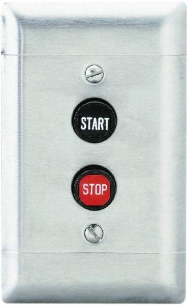 Schneider Electric - 2 Operator, Flush Pushbutton Control Station - Start-Stop (Legend), Momentary Switch, NO/NC Contact, NEMA 1 - Americas Tooling