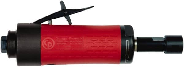 Chicago Pneumatic - 1/4" Collet, Straight Handle, Air Angle Die Grinder - 20,000 RPM, Front Exhaust, 22 CFM, 0.54 hp, 90 psi, 6.35mm Inlet - Americas Tooling