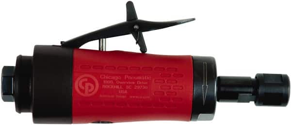 Chicago Pneumatic - 1/4" Collet, Straight Handle, Air Angle Die Grinder - 25,000 RPM, Front Exhaust, 17.2 CFM, 0.4 hp, 90 psi, 6.35mm Inlet - Americas Tooling