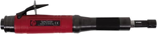 Chicago Pneumatic - 1/4" Collet, Straight Handle, Air Extended Length Die Grinder - 12,000 RPM, Rear Exhaust, 33.9 CFM, 1.2 hp, 90 psi, 9.5mm Inlet - Americas Tooling