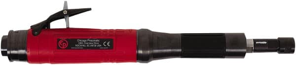 Chicago Pneumatic - 1/4" Collet, Straight Handle, Air Extended Length Die Grinder - 28,000 RPM, Rear Exhaust, 31.8 CFM, 0.8 hp, 90 psi, 9.5mm Inlet - Americas Tooling