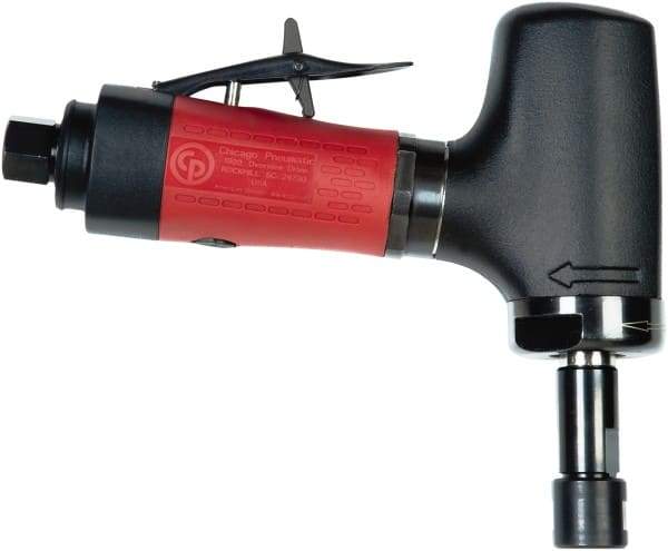 Chicago Pneumatic - 1/4" Collet, Angle Handle, Air Angle Die Grinder - 24,000 RPM, Rear Exhaust, 23.3 CFM, 0.54 hp, 90 psi, 6.35mm Inlet - Americas Tooling