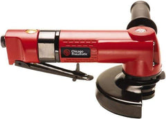 Chicago Pneumatic - 5" Wheel Diam, 12,000 RPM, Pneumatic Angle & Disc Grinder - 5/8-11 Spindle, 27.5 CFM, Front Exhaust - Americas Tooling