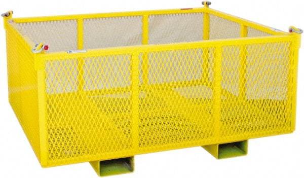 Machining & Welding - 36" Long x 36" Wide x 24" High Steel Basket-Style Bulk Container - 2,500 Lb. Load Capacity - Americas Tooling