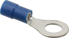 Thomas & Betts - 16-14 AWG Partially Insulated Crimp Connection Circular Ring Terminal - 1/4" Stud, 1.094" OAL x 0.472" Wide, Tin Plated Copper Contact - Americas Tooling