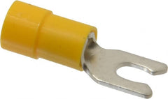 Thomas & Betts - #6 Stud, 12 to 10 AWG Compatible, Partially Insulated, Crimp Connection, Locking Fork Terminal - Americas Tooling