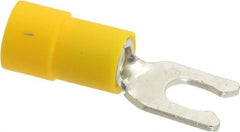 Thomas & Betts - #8 Stud, 12 to 10 AWG Compatible, Partially Insulated, Crimp Connection, Locking Fork Terminal - Americas Tooling