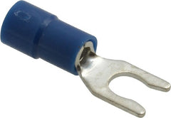 Thomas & Betts - #8 Stud, 16 to 14 AWG Compatible, Partially Insulated, Crimp Connection, Locking Fork Terminal - Americas Tooling