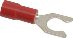 Thomas & Betts - #10 Stud, 22 to 18 AWG Compatible, Partially Insulated, Crimp Connection, Locking Fork Terminal - Americas Tooling