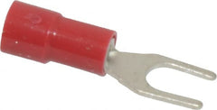 Thomas & Betts - #8 Stud, 22 to 16 AWG Compatible, Partially Insulated, Crimp Connection, Standard Fork Terminal - Americas Tooling