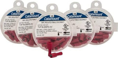 Thomas & Betts - 22 to 16 AWG, Vinyl, Fully Insulated, Female Wire Disconnect - 1/4 Inch Wide Tab, Red, RoHS Compliant, UL 94 V-0 - Americas Tooling