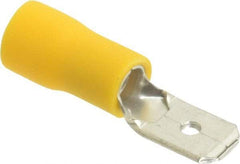 Thomas & Betts - 12 to 10 AWG, Vinyl, Fully Insulated, Male Wire Disconnect - 1/4 Inch Wide Tab, Yellow, RoHS Compliant, UL 94 V-0 - Americas Tooling