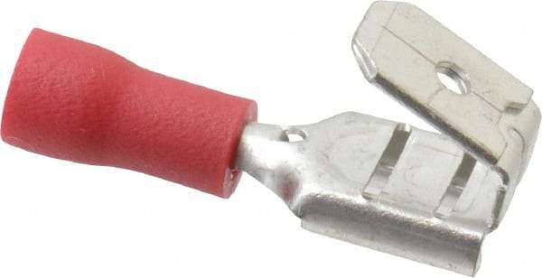 Thomas & Betts - 22 to 16 AWG, Vinyl, Fully Insulated, Piggyback Wire Disconnect - 1/4 Inch Wide Tab, Red, RoHS Compliant, UL 94 V-0 - Americas Tooling