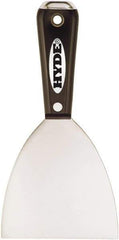 Hyde Tools - 2" Wide Chisel Edge Blade Stainless Steel Putty Knife - Flexible, Straight Nylon Handle, 7-3/4" OAL - Americas Tooling