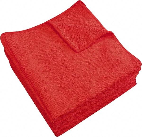 PRO-SOURCE - Reusable Microfiber Wipes - 12" x 12" Sheet Size, Red - Americas Tooling