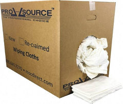 PRO-SOURCE - 12 Inch Long x 20 Inch Wide Virgin Cotton Diaper Rags - White, Knit, Lint Free, 50 Lbs. at 2 to 4 per Pound, Box - Americas Tooling