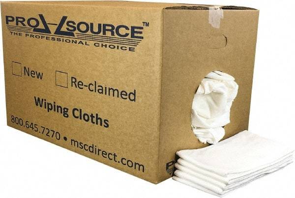 PRO-SOURCE - 12 Inch Long x 20 Inch Wide Virgin Cotton Diaper Rags - White, Lint Free, 25 Lbs. at 2 to 4 per Pound, Box - Americas Tooling