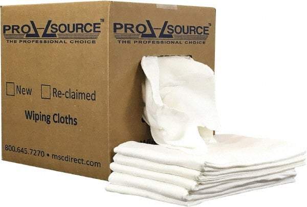 PRO-SOURCE - 12 Inch Long x 20 Inch Wide Virgin Cotton Diaper Rags - White, Lint Free, 5 Lbs. at 2 to 4 per Pound, Box - Americas Tooling