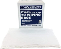 PRO-SOURCE - 10 Inch Long x 15 Inch Wide Virgin Cotton Rags - White, Knit, Lint Free, 70 Sheets per Pack, Box - Americas Tooling