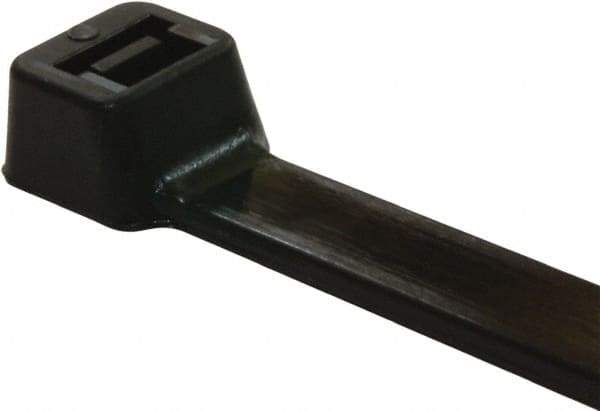 Value Collection - 8" Long Black Nylon Standard Cable Tie - 18 Lb Tensile Strength, 55mm Max Bundle Diam - Americas Tooling