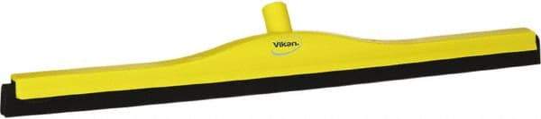 Vikan - 28" Foam Rubber Blade Bench Squeegee - Double Edge, Yellow, Plastic Holder - Americas Tooling