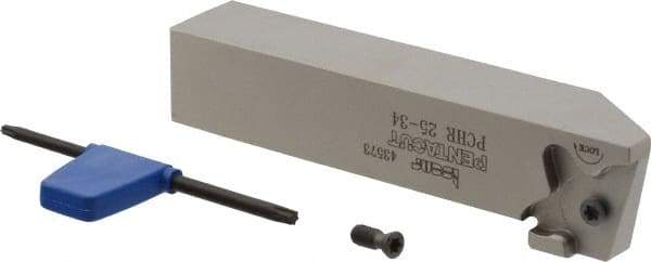 Iscar - External Thread, 0.3937" Max Depth of Cut, 1.5mm Min Groove Width, 135mm OAL, Right Hand Indexable Grooving Cutoff Toolholder - 25mm Shank Height x 25mm Shank Width, PENTA 34.. Insert Style, PCH Toolholder Style, Series PentaCut - Americas Tooling