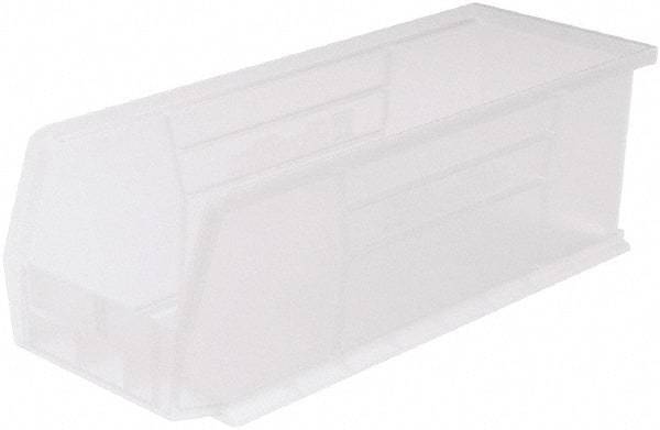 Akro-Mils - 50 Lb. Load Capacity, 14-3/4" Deep, Clear Polymer Hopper Stacking Bin - 5" High x 5-1/2" Wide x 14-3/4" Long - Americas Tooling