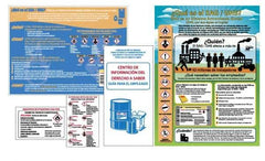 NMC - GHS General Safety & Accident Prevention Training Kit - Spanish, 18" Wide x 24" High, White Background, Includes What is GHS Poster, GHS Pictogram, Booklets, Wallet Cards - Americas Tooling