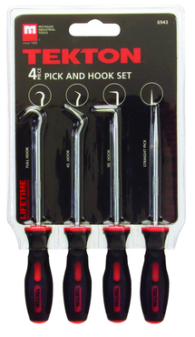 4 Piece - Hose Remover Set - Includes: 4 Hose Removers with long and short; standard and offset hooks - Long pullers are 13" long - Americas Tooling