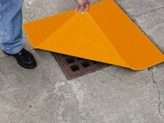 Eagle - 24" Long x 24" Wide, Polyurethane Barrier - 22" Drain, Yellow, Use for Cover, Seals off Drain - Americas Tooling