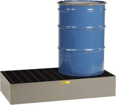 Little Giant - 66 Gal Sump, 3,000 Lb Capacity, 2 Drum, Steel Spill Deck or Pallet - 25" Long x 51" Wide x 12" High - Americas Tooling