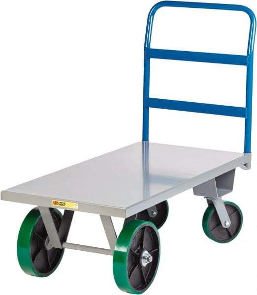 Little Giant - 4,000 Lb Capacity Steel Platform Truck - Steel Deck, 36" OAW, Polyurethane Casters - Americas Tooling