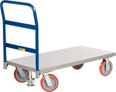 Little Giant - 3,600 Lb Capacity Steel Platform Truck - Steel Deck, 36" OAW, Polyurethane Casters - Americas Tooling