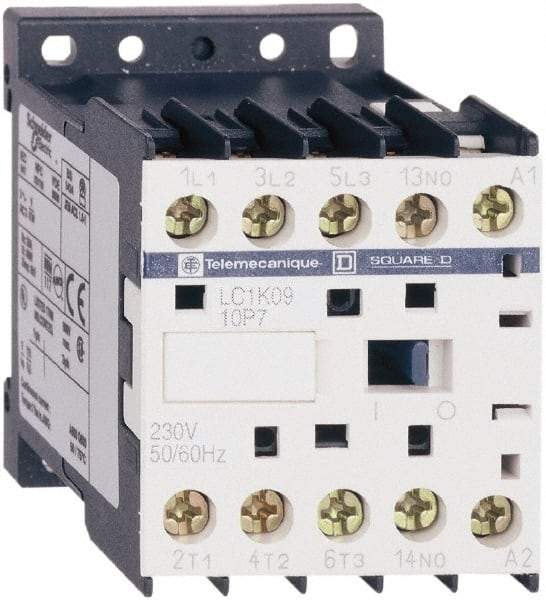 Schneider Electric - 3 Pole, 220 to 230 Coil VAC at 50/60 Hz, 6 Amp at 440 VAC, Nonreversible IEC Contactor - BS 5424, CSA, IEC 60947, NF C 63-110, RoHS Compliant, UL Listed, VDE 0660 - Americas Tooling