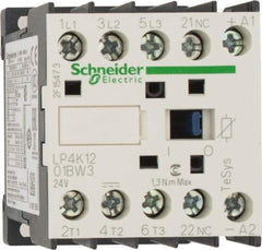 Schneider Electric - 3 Pole, 24 Coil VDC, 12 Amp at 440 VAC, 16 Amp at 690 VAC and 20 Amp at 440 VAC, Nonreversible IEC Contactor - BS 5424, CSA, IEC 60947, NF C 63-110, RoHS Compliant, UL Listed, VDE 0660 - Americas Tooling