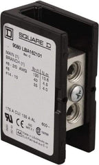 Square D - 3 Poles, 135 (Aluminium), 175 (Copper) Amp, Phenolic Power Distribution Block - 600 VAC, 1 Primary Connection - Americas Tooling